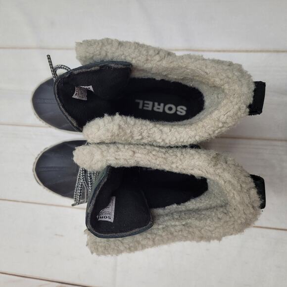 Sorel Out and About leather snow boots sherpa Tall duck boot - Picture 6 of 11